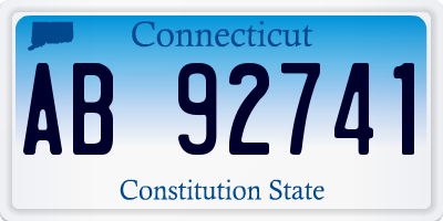 CT license plate AB92741