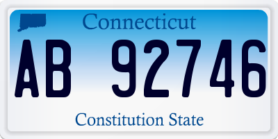 CT license plate AB92746