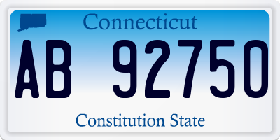 CT license plate AB92750