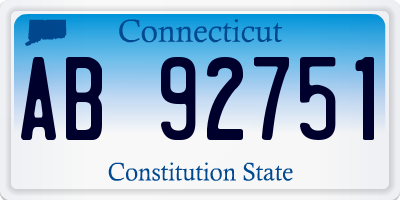 CT license plate AB92751