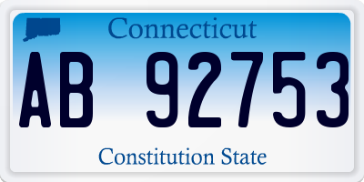 CT license plate AB92753