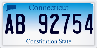 CT license plate AB92754