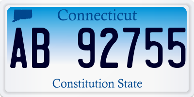 CT license plate AB92755