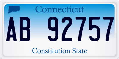 CT license plate AB92757