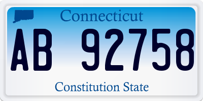 CT license plate AB92758