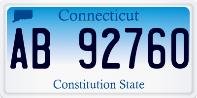 CT license plate AB92760