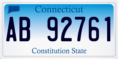 CT license plate AB92761