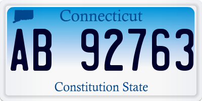 CT license plate AB92763