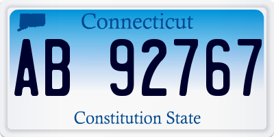 CT license plate AB92767