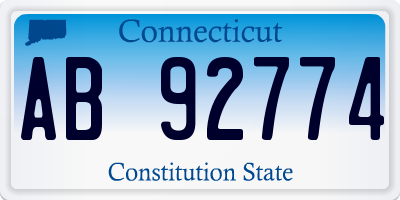 CT license plate AB92774