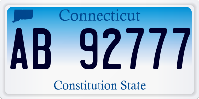 CT license plate AB92777