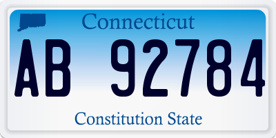 CT license plate AB92784