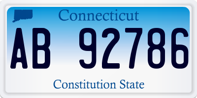 CT license plate AB92786