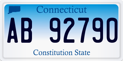 CT license plate AB92790