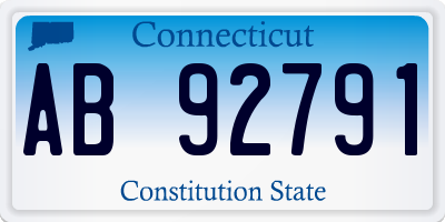 CT license plate AB92791