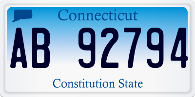 CT license plate AB92794