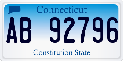 CT license plate AB92796