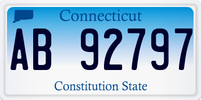 CT license plate AB92797