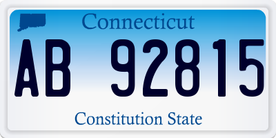 CT license plate AB92815