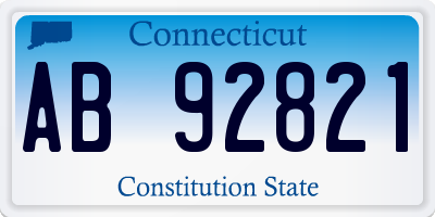 CT license plate AB92821