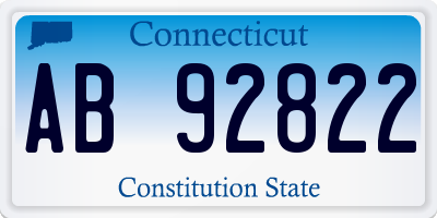 CT license plate AB92822