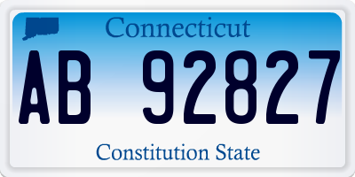 CT license plate AB92827