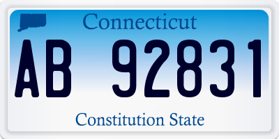 CT license plate AB92831