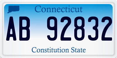 CT license plate AB92832