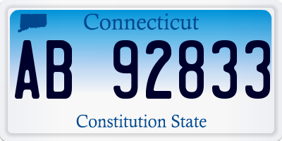 CT license plate AB92833