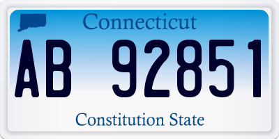 CT license plate AB92851