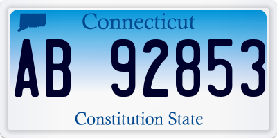 CT license plate AB92853