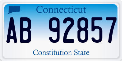 CT license plate AB92857