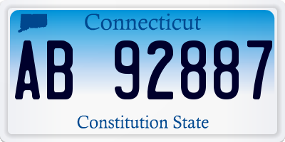 CT license plate AB92887