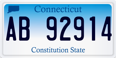 CT license plate AB92914