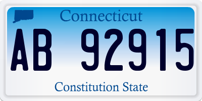 CT license plate AB92915