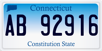 CT license plate AB92916