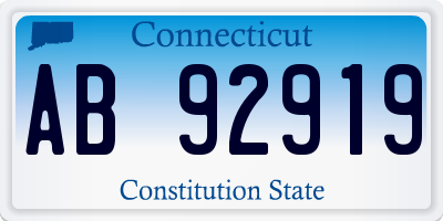 CT license plate AB92919