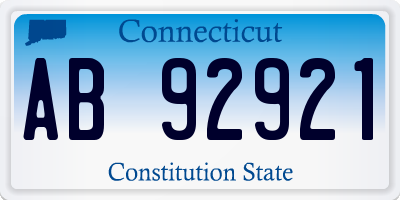 CT license plate AB92921