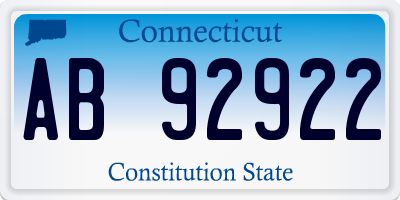 CT license plate AB92922