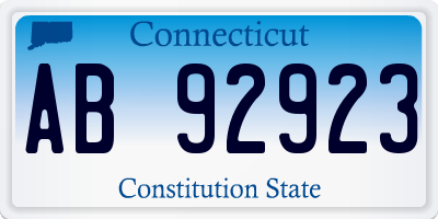 CT license plate AB92923