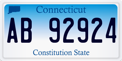 CT license plate AB92924