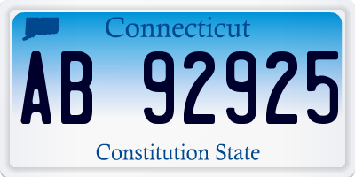 CT license plate AB92925