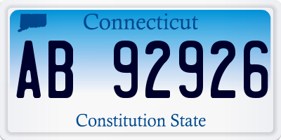 CT license plate AB92926