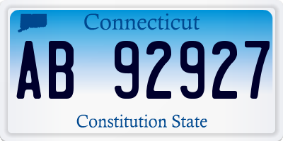 CT license plate AB92927