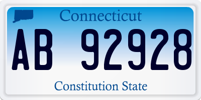 CT license plate AB92928