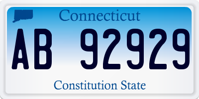 CT license plate AB92929