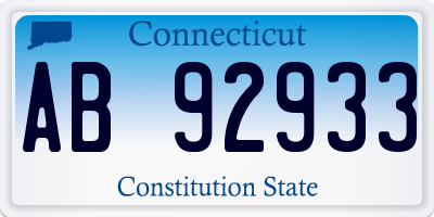 CT license plate AB92933