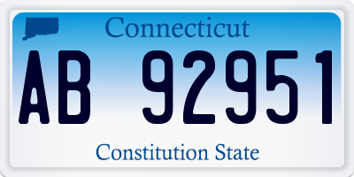 CT license plate AB92951