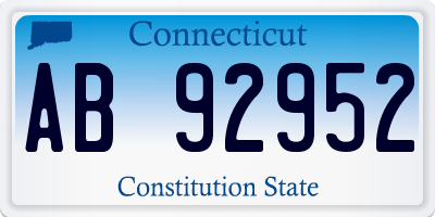 CT license plate AB92952