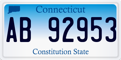 CT license plate AB92953